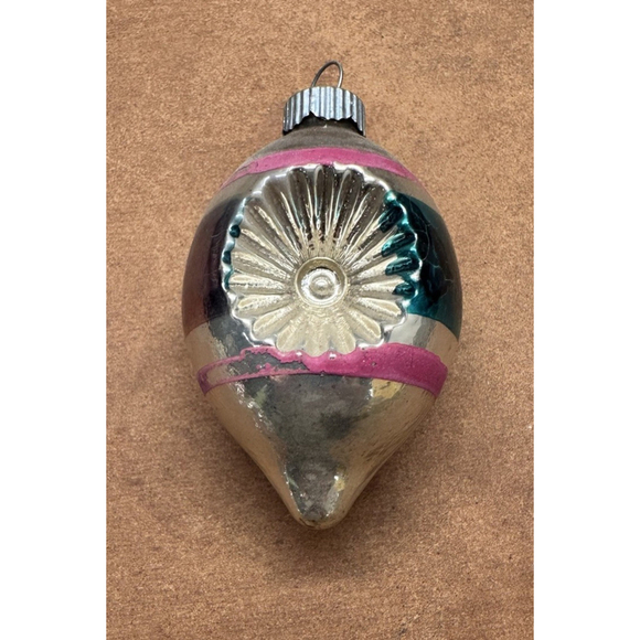 Shiny Brite Other - Vntg Shiny Brite Christmas Ornaments Bell Pink Stripe